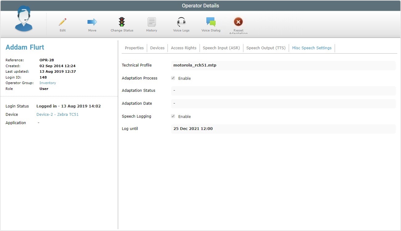 Operator Details Page Misc Speech Sett Tab View 1