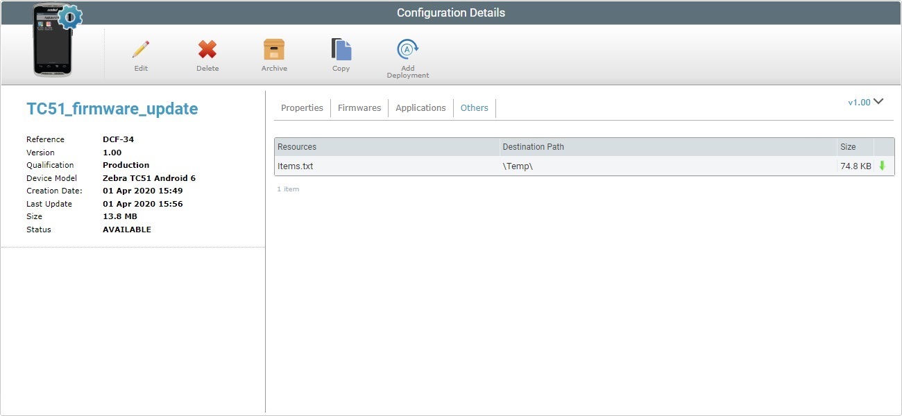 Configuration Details Page Misc Tab View2