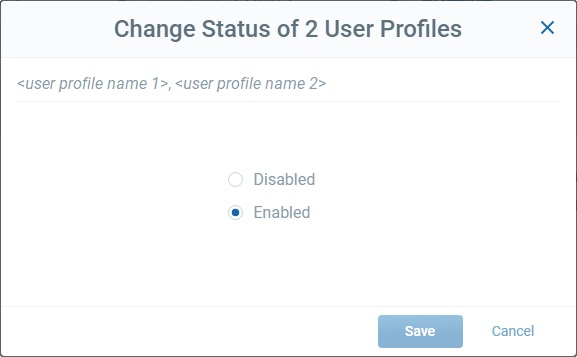 Change User Profile Status Enabled