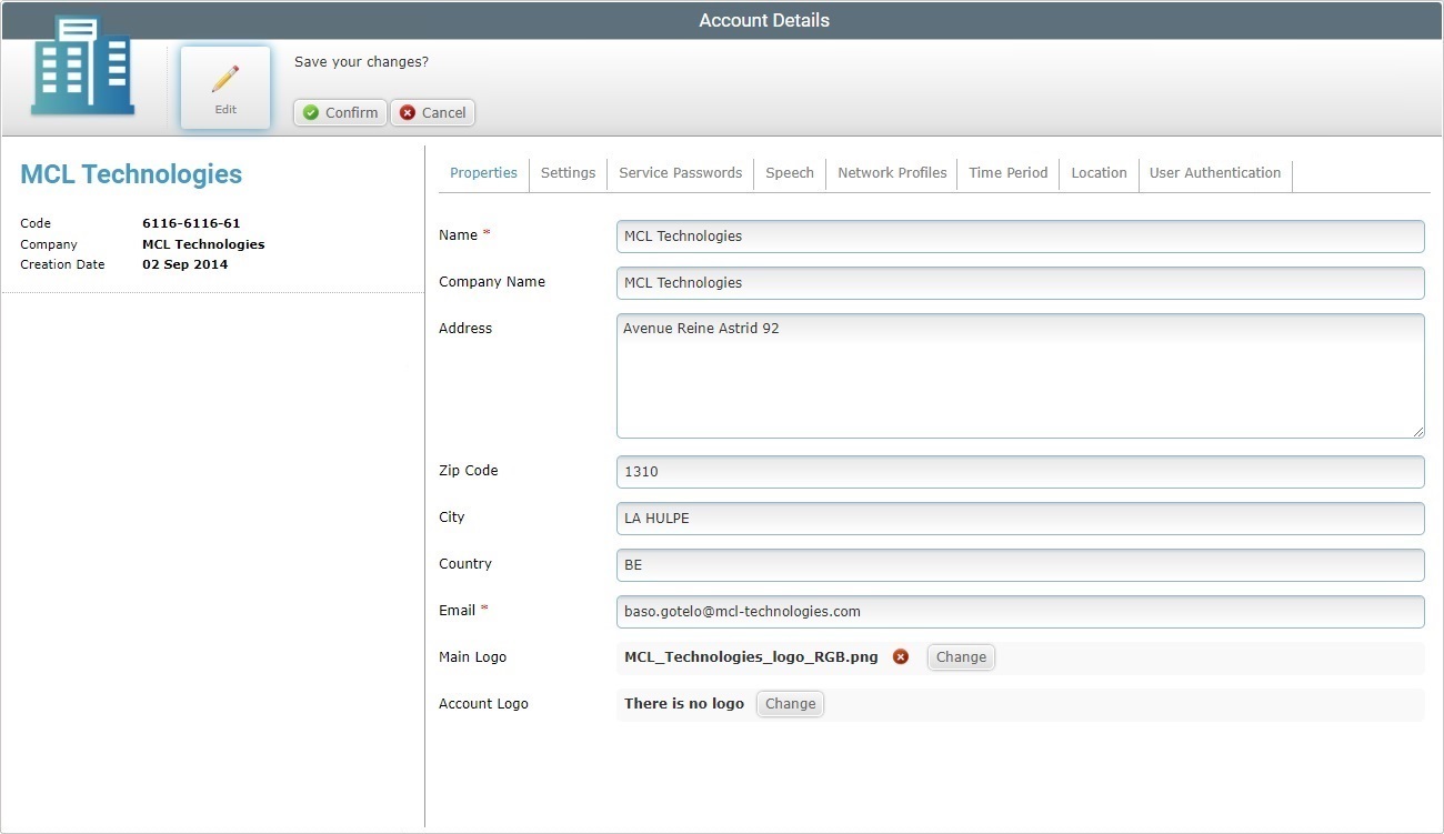 Account Details Prop Tab Edit