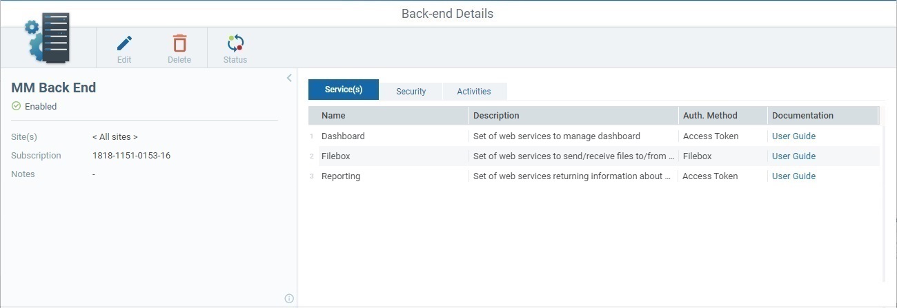 Back End Details PageB
