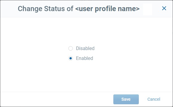 Change single User Profile Status Enabled