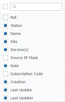 Show_Hide Columns list Back-end_Account