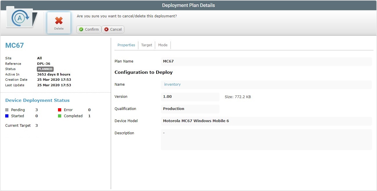 Deployment Plan Details Delete Confirmation_Account