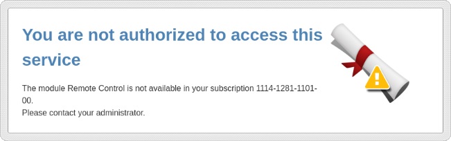 Error no Remote Control in Subscription