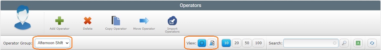 Operator Group and View Filter
