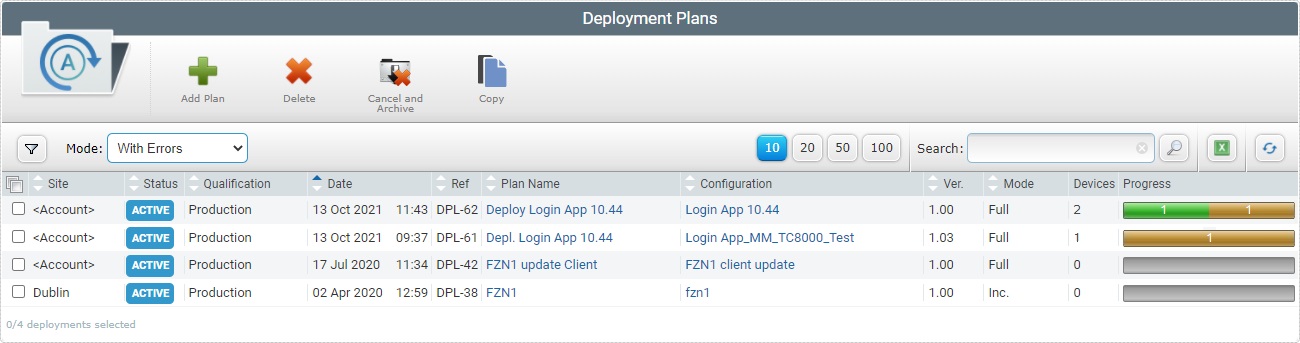 Site Deployment Plans With Errors View