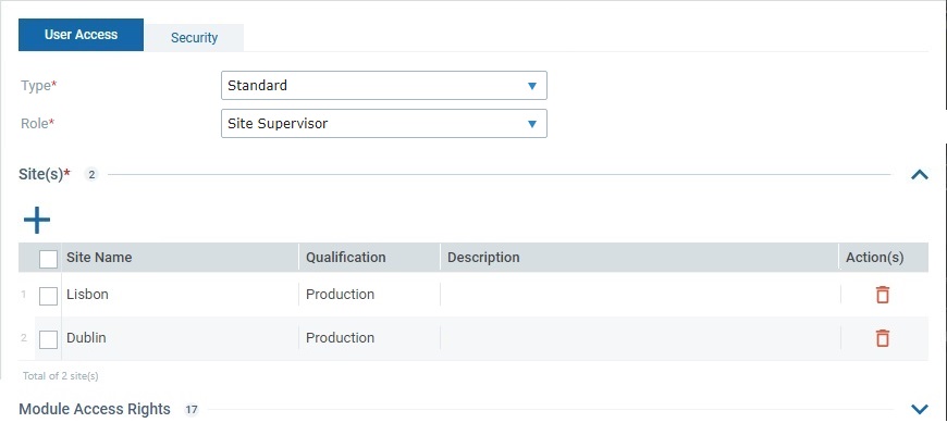 New User_Access Tab_Sites Section2_SD