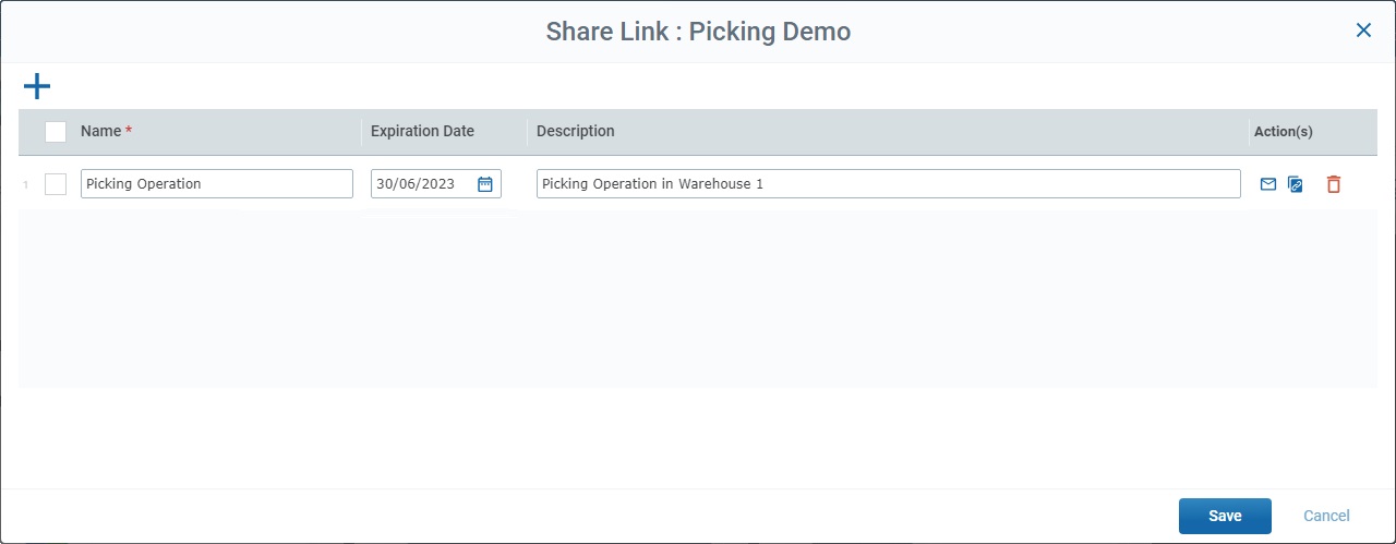 Share Link Popup window_1link