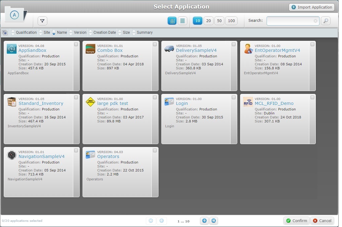 Select Application Result Window_Site