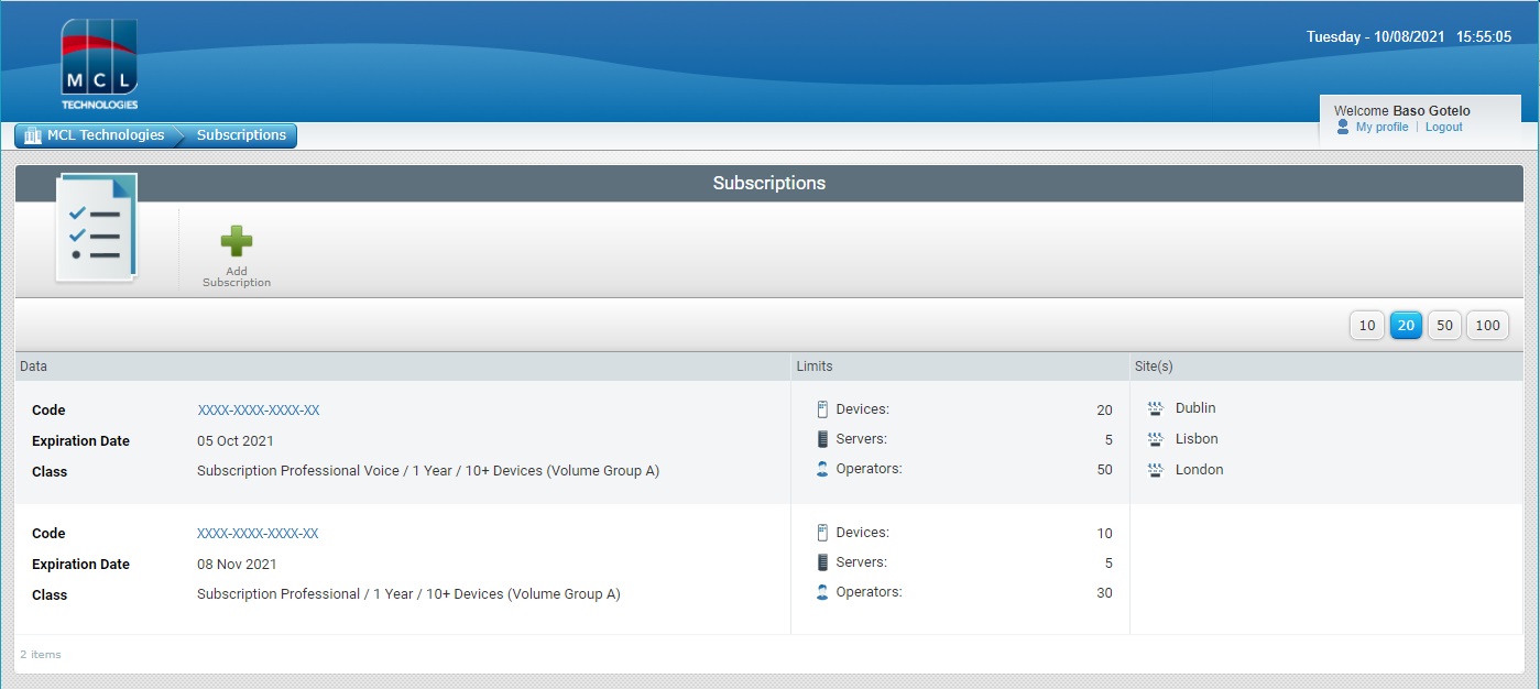 MCL Subscription Manager Existing account3