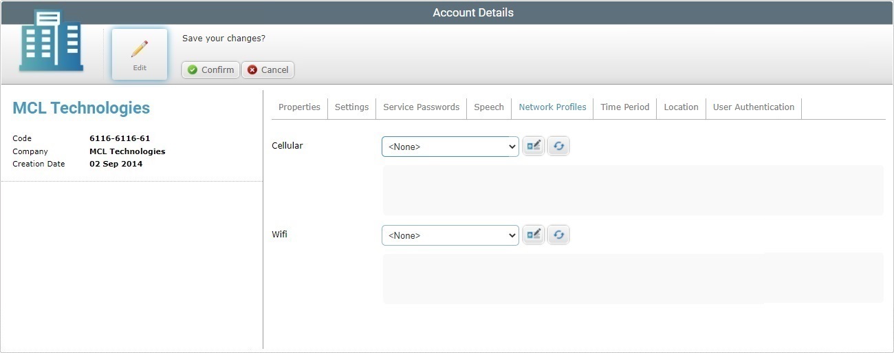 Account Details Network Tab Edit