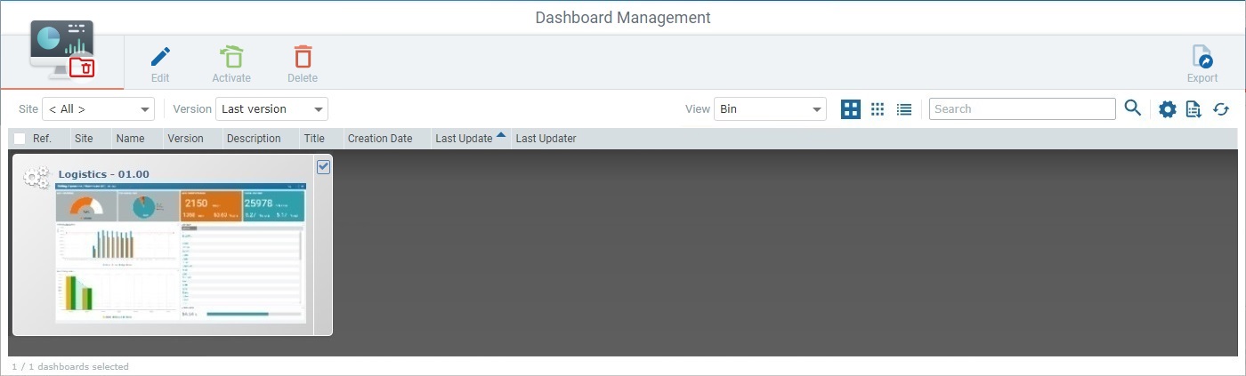 Delete Dashboard1