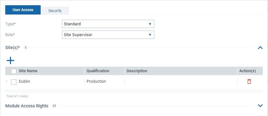 New User_Access Tab_Sites Section1_SD