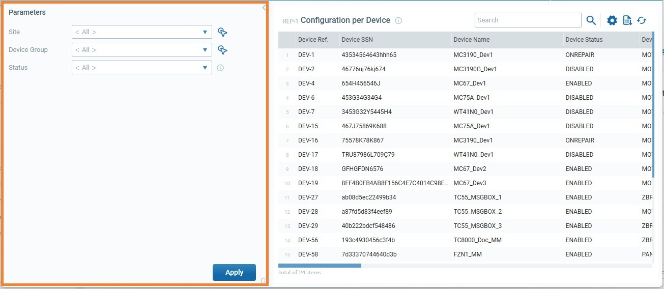 Reports Parameters_Page