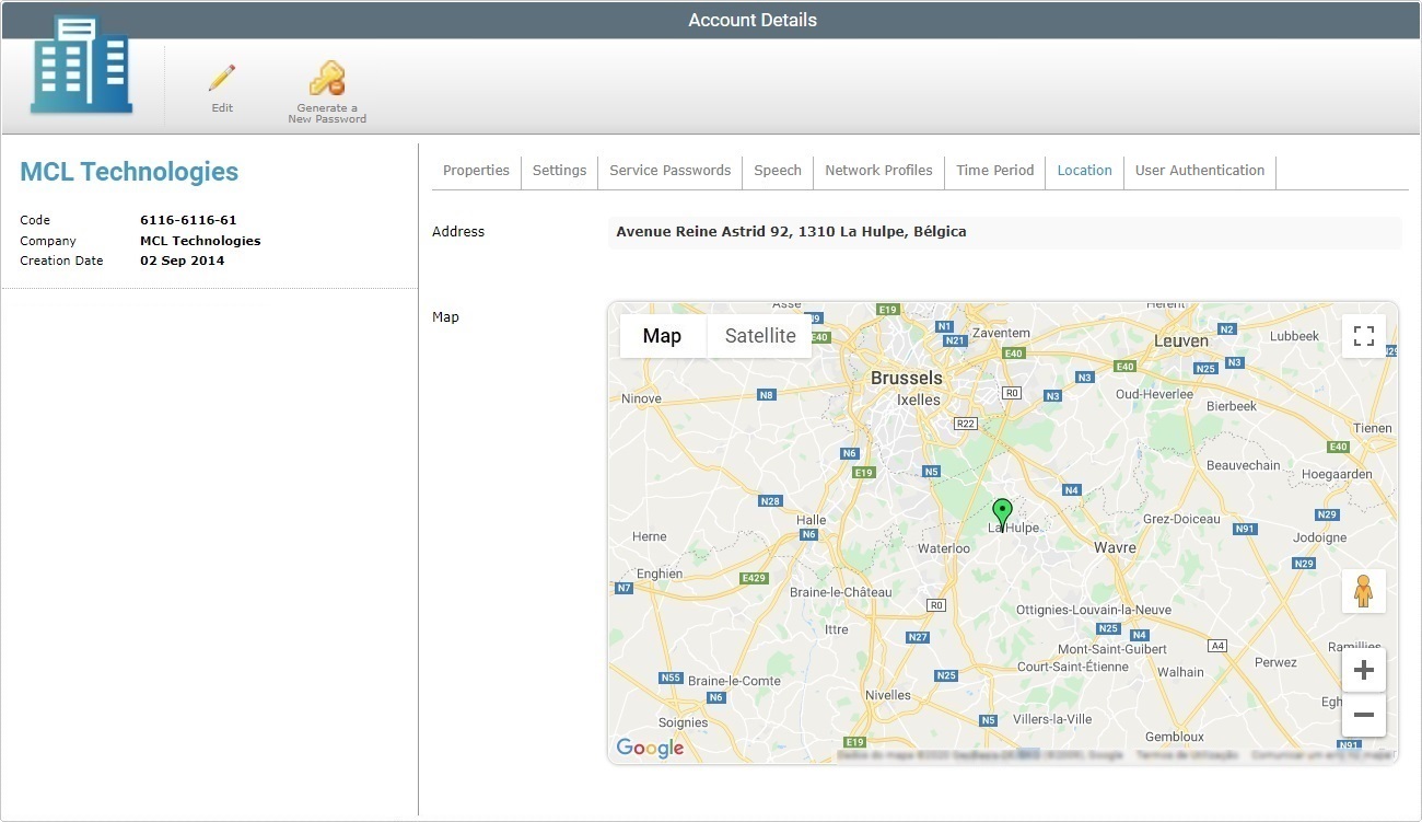 Account Details location Tab Read