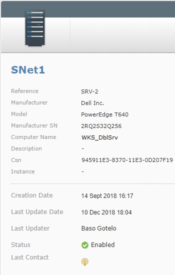 Server Details Left Panel