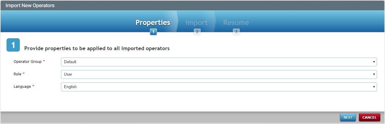 Import New Operators Step 1
